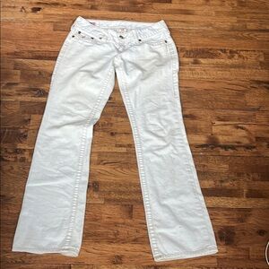 True Religion Women's Flare White Jeans
